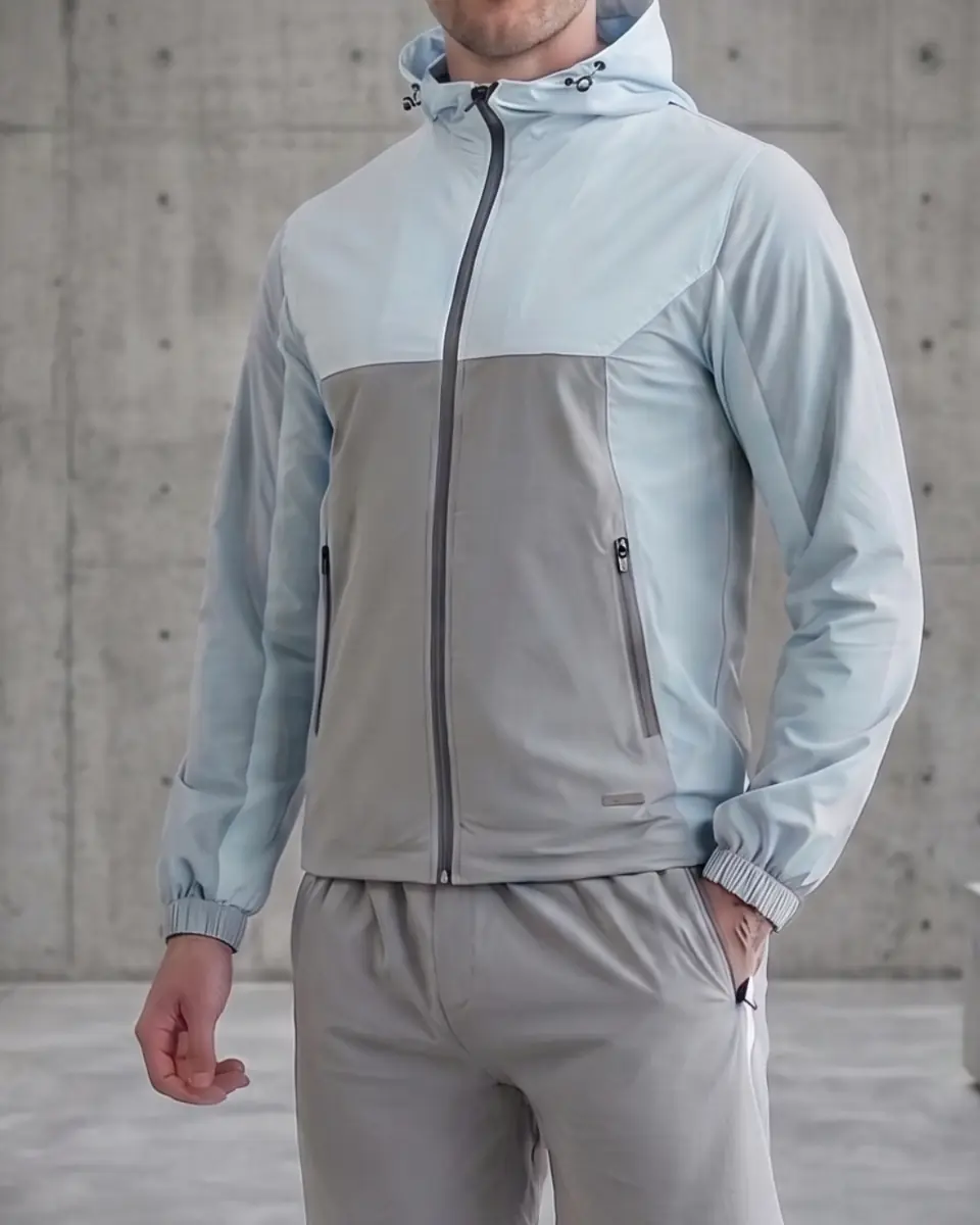 Active Colour Block Jacket in Blue